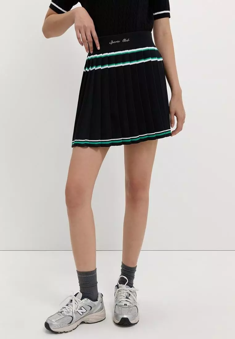 42% OFF Pomelo Pleated Stripe Skirt
