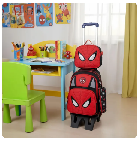 15% OFF backpack trolley for Children's suitcase trolley case girl troller bag for kids boy girl primary school student backpack