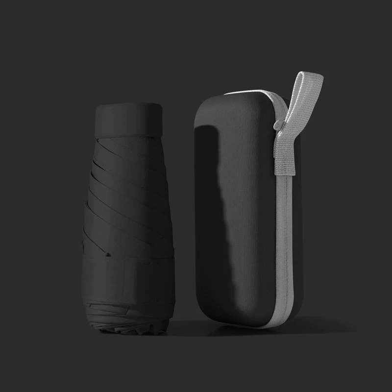 75% OFF JNK #512 Fashion Pocket Mini 5 Folds Umbrella with Case UV Protection Capsule Umbrella