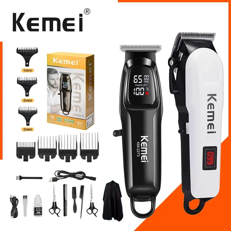 58% OFF KEMEI Hair Clipper KEMEI 809A Rechargeable Cordless DIY Haircut Beard Trimmer with LED Display Stainless Steel Blade for Men Women Elderly 100v-240v Voltage