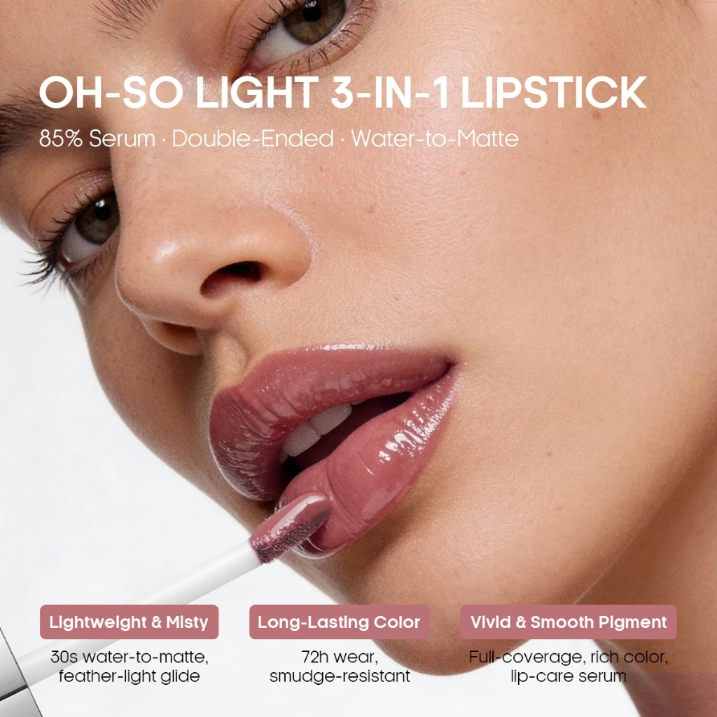 35% OFF Live 【3 in 1 Liptint 】JMCY Long Lasting Lipstick Double Effect Matte Lip Gloss 48 Hours Transfer Proof and Waterproof NR05