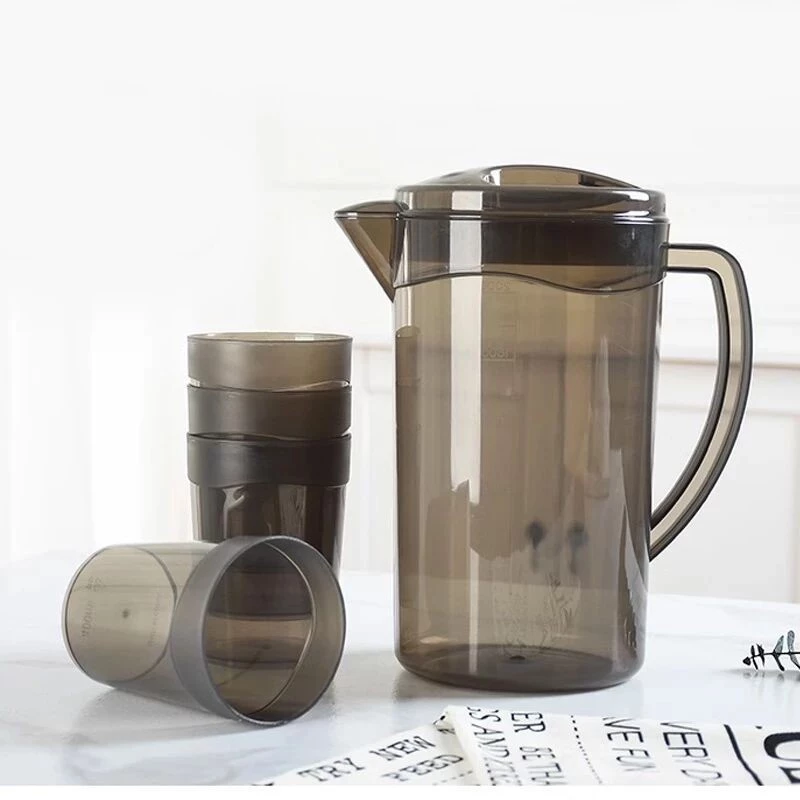 17% OFF HD 1.5L water pitcher Large high quality plastic fiber water bottle with 4 plastic fiber cups