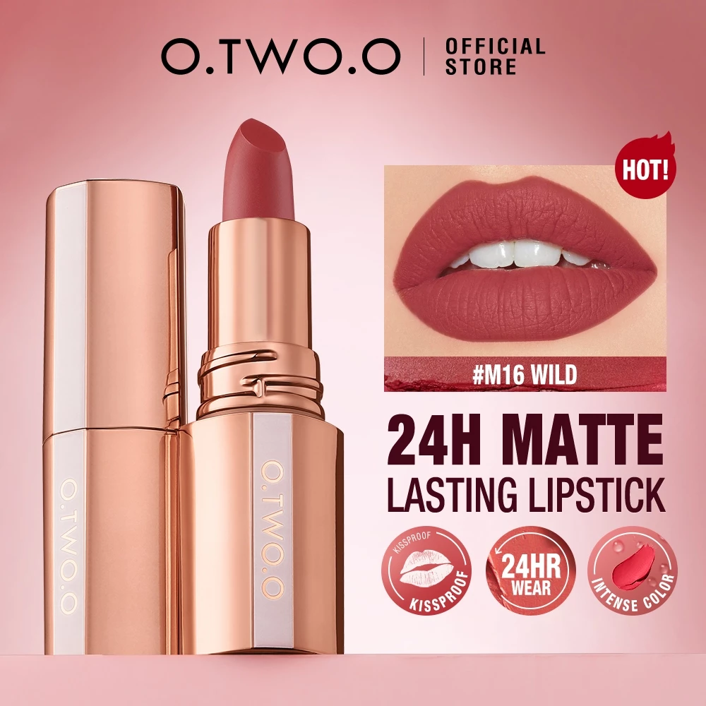 55%OFF O.TWO.O Matte Lipstick Misty Kiss Lock Color Silky 24H Long Lasting Lip Makeup