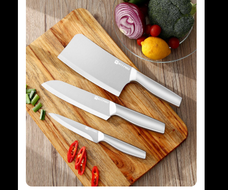 75% OFF Kitchen stainless steel three-piece set includes bones knife, chef's knife and fruit knife