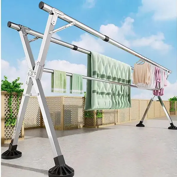 54% OFF Hanger Stand Stainless Sampayan Foldable Clothes Drying Rack Laundry Rack For Indoor Outdoor