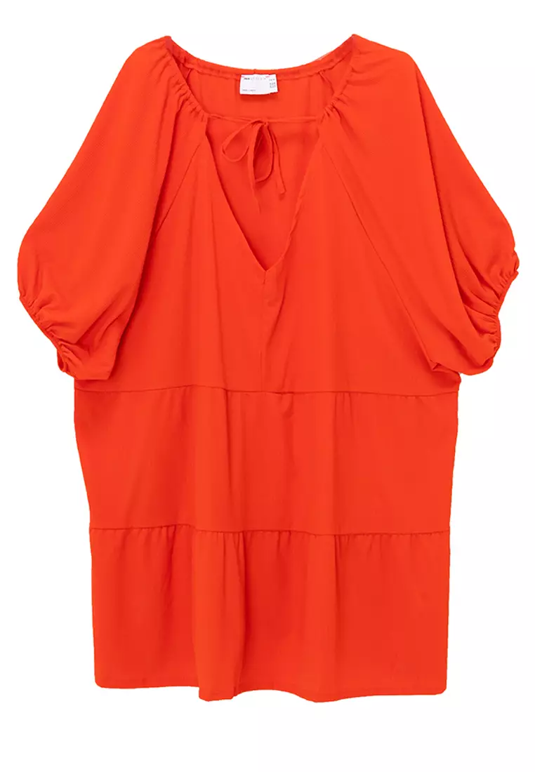 95% OFF ASOS Design Curve Short Sleeve Tiered Smock Mini Dress