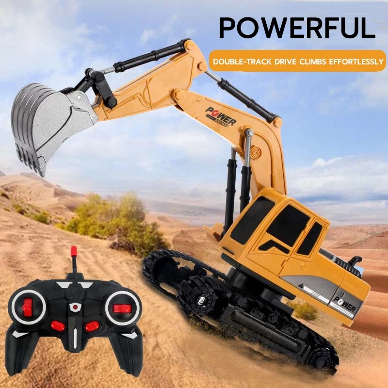 48% OFF 1:24 Alloy Remote Control Excavator 2.4Ghz Rechargeable Rc Engineering Car Truck Toy