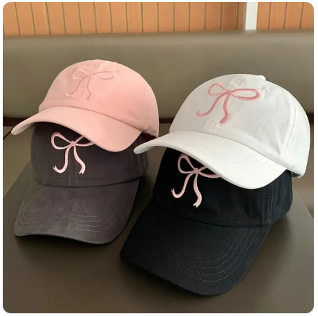 53% OFF Korean Ribbon Embroidered Baseball Cap Women Summer Sun Protection Hat