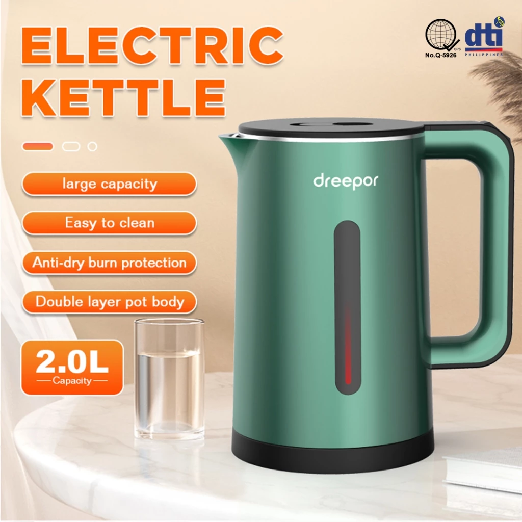 67% OFF Dreepor Electric Kettle 2L/2.3L Capacity Electric Heater Stainless Steel Material Easy andConvenient