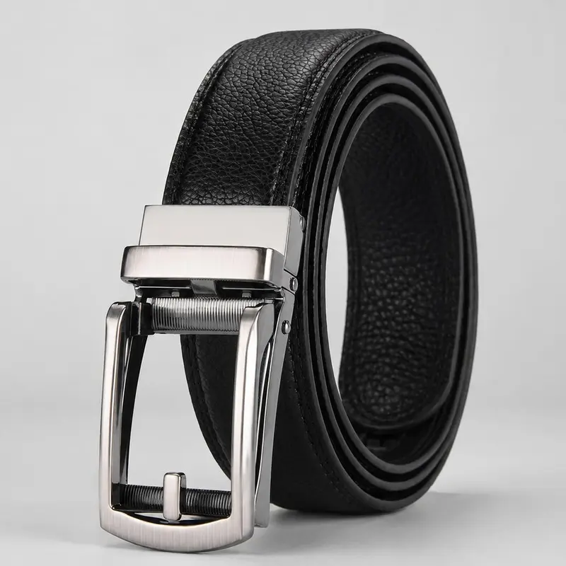 50% OFF Men’s Automatic Buckle Ratchet Belt, Adjustable No-Hole Business Casual Belt, 3.2cm Trim-to-Fit Waist Belt, 110–130cm