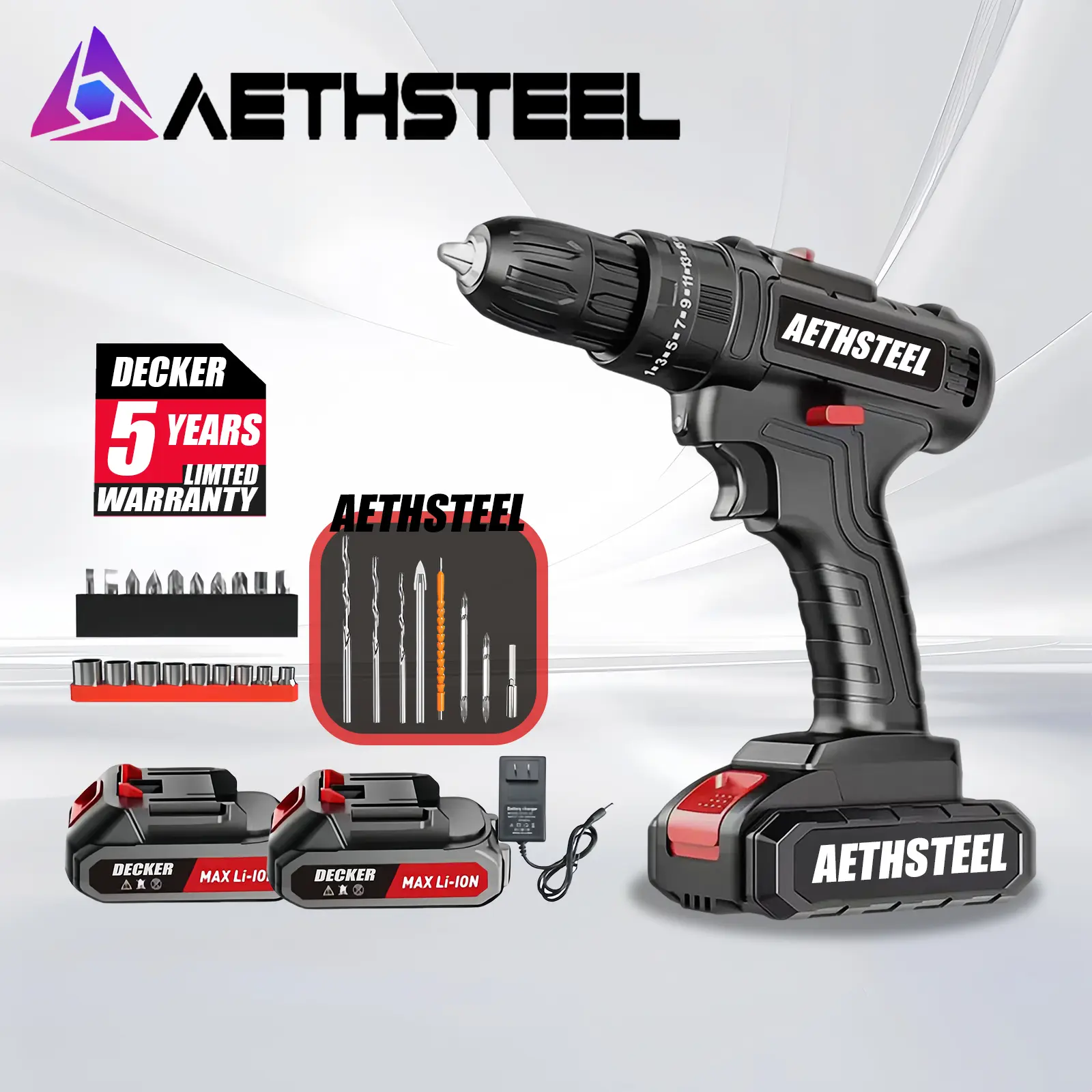 70% OFF Hammer Drill Cordless Drill Electric with Free Two 48V Batteries 32PCS Set Power Tools ip67 water poor