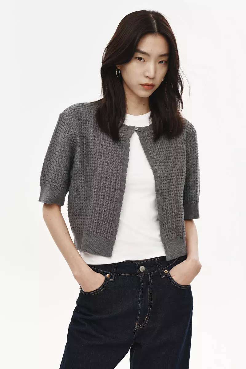 53% OFF H&M Waffle-knit cardigan