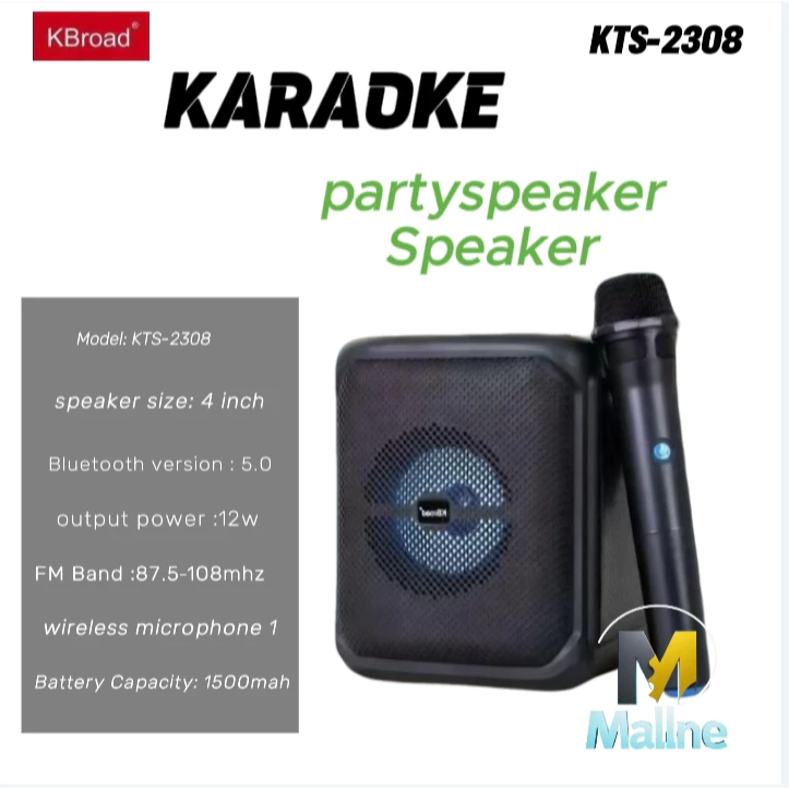 61% OFF KTS-2308 Portability Bluetooth speaker outdoor boombox RGB Light speaker with wireless mic