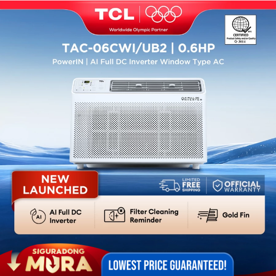 35% OFF TCL AI Full DC Inverter Window-Type Aircon - CWI/UB2, Fast Cooling, 75% Energy Saving