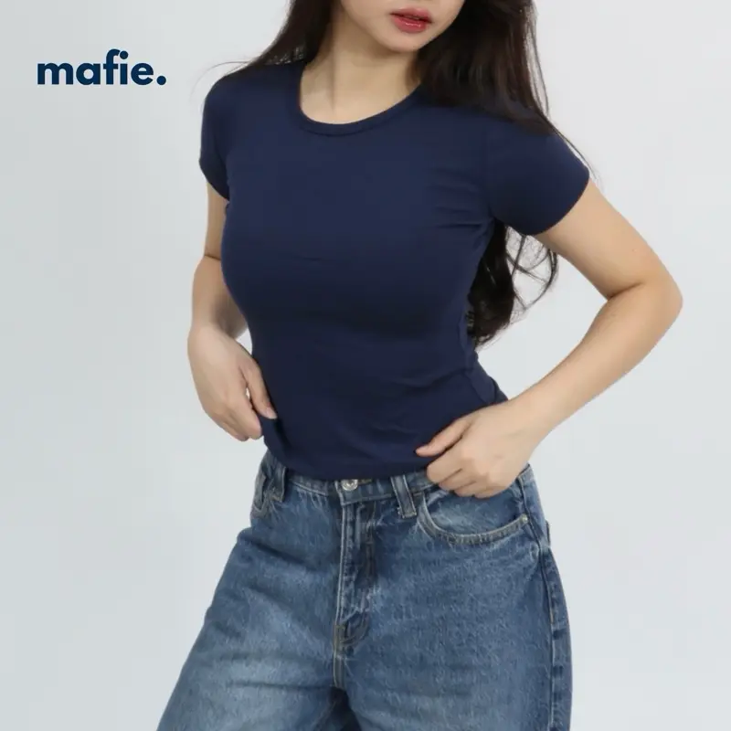 66% OFF Mafie. Greta | Loose T-shirt Short Sleeve in Soft Cotton Rib Fabric