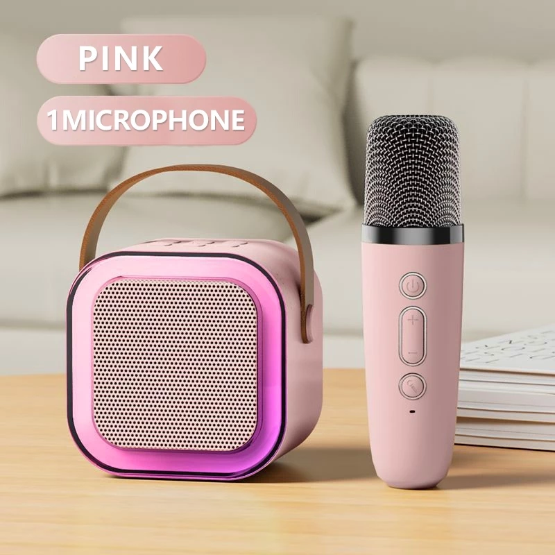 74% OFF Mini Karaoke Wireless Audio Speaker Bluetooth Microphone Portable Home KTV Dual Microphone k12