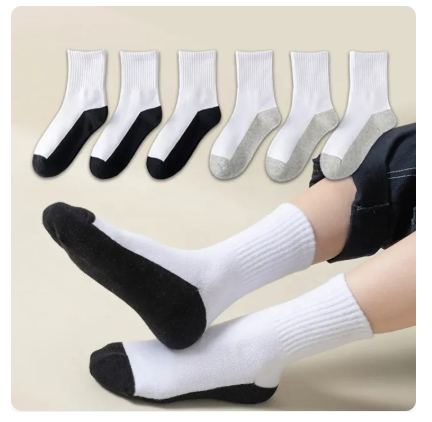 37% OFF 12 Pairs/6 Pairs School Student Socks Calf High Cotton Medyas For Men and Women