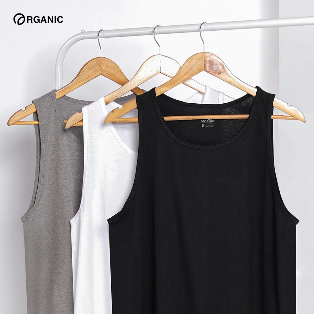 SAVE ₱475.00 Organic Cotton sando for men Set of 3 Tops Shirt Tank Sleeveless Korean Top Workout Summer o
