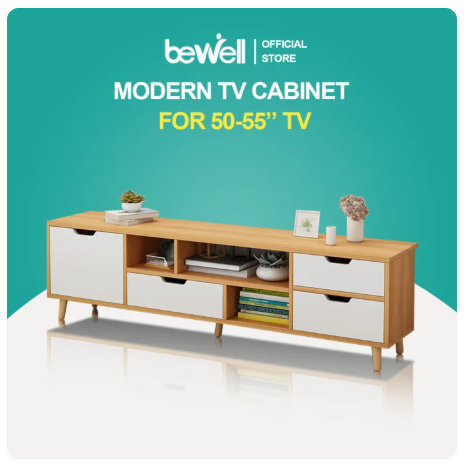 56% OFF Bewell TV Cabinet Furniture Modern Minimalist Living Room (120/140CM)