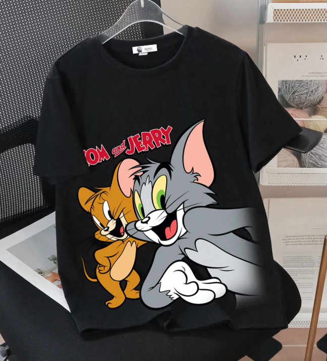 45% OFF TOM & JERRY X SHEIN Tween Boy Casual Cartoon Print Short Sleeve T-Shirt, Suitable For Summer