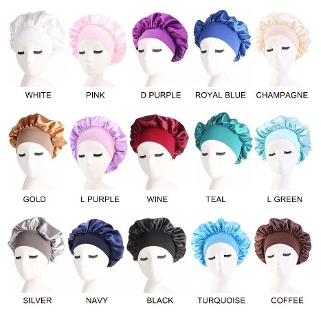 70% OFF High Elasticity Sleep Cap Long Hair Care Women Sleep Hat Silk Head Wrap