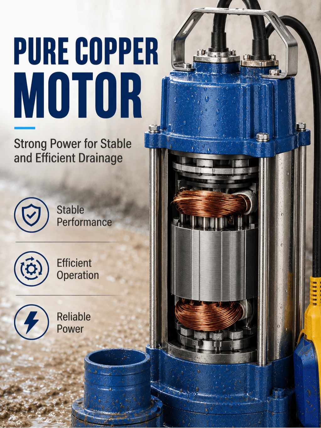 33% OFF REAIM Submersible Water Pump Motor Heavy Duty 2Inch Stainless Steel Sewage Pump 4HP flood pump