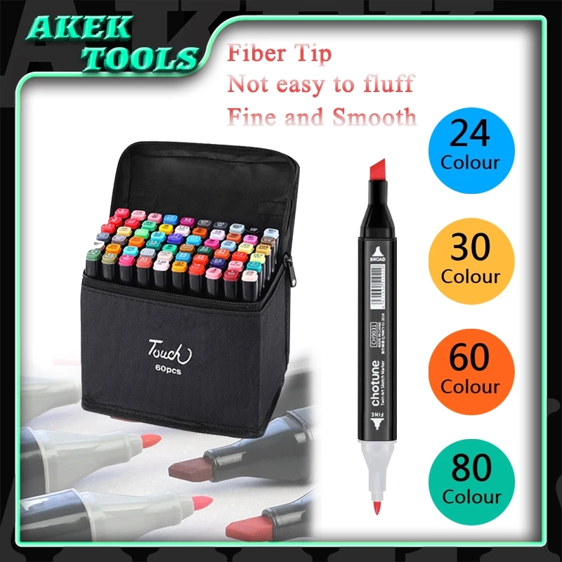 71% OFF 24/30/60/80 Color Alcohol Marker Art Marker Highlighter Pen Set Color Calligraphy Pen Set Marker Pen