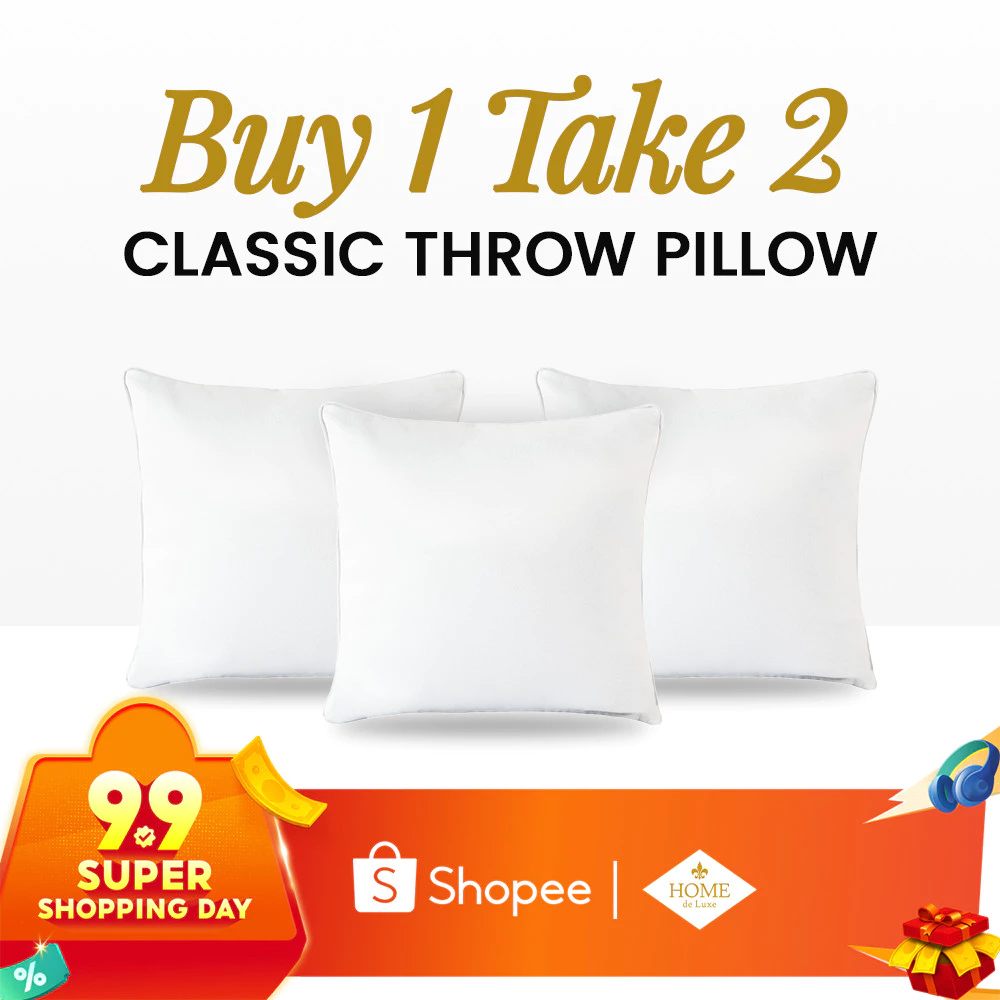 68% OFF [B1T2 Throw Pillow] Buy 1 Take 2 - Korean Fiber Throw Pillow-Home de Luxe Soft & Comfortable(16x16)