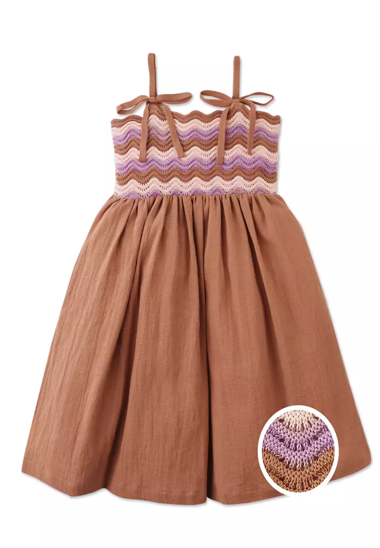 69% OFF Malaya Sun Dress With Wavy Knitted Bodice