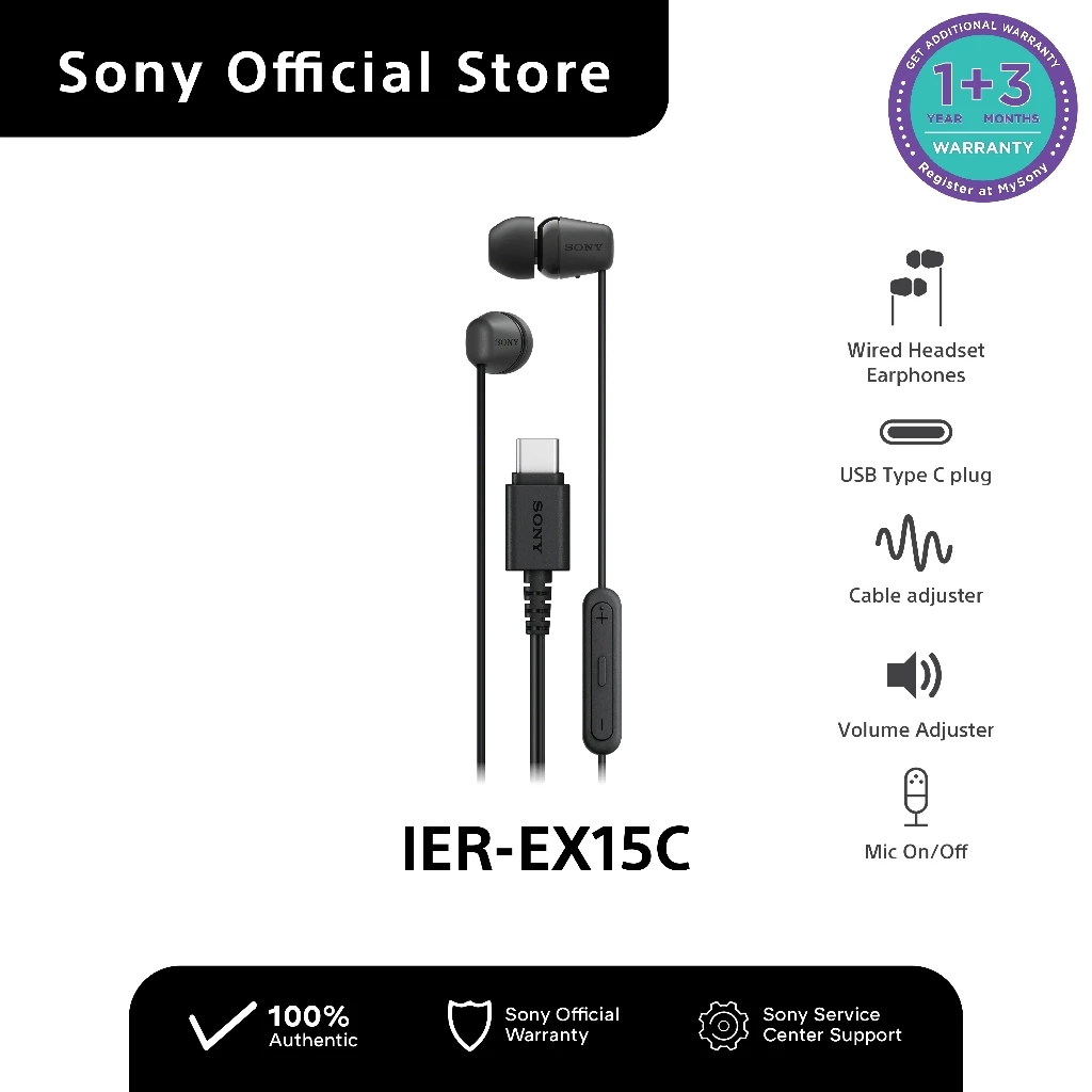 10% OFF Sony IER-EX15C / IER EX15C Wired Headset Earphones USB Type C