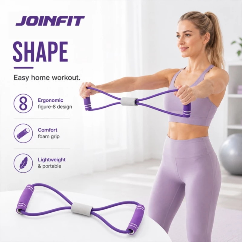 40% OFF JOINFIT Figure 8 Resistance Band Elastic Yoga Tension Rope Lightweight Fitness Puller Rubber Expander for Home Workout Gym