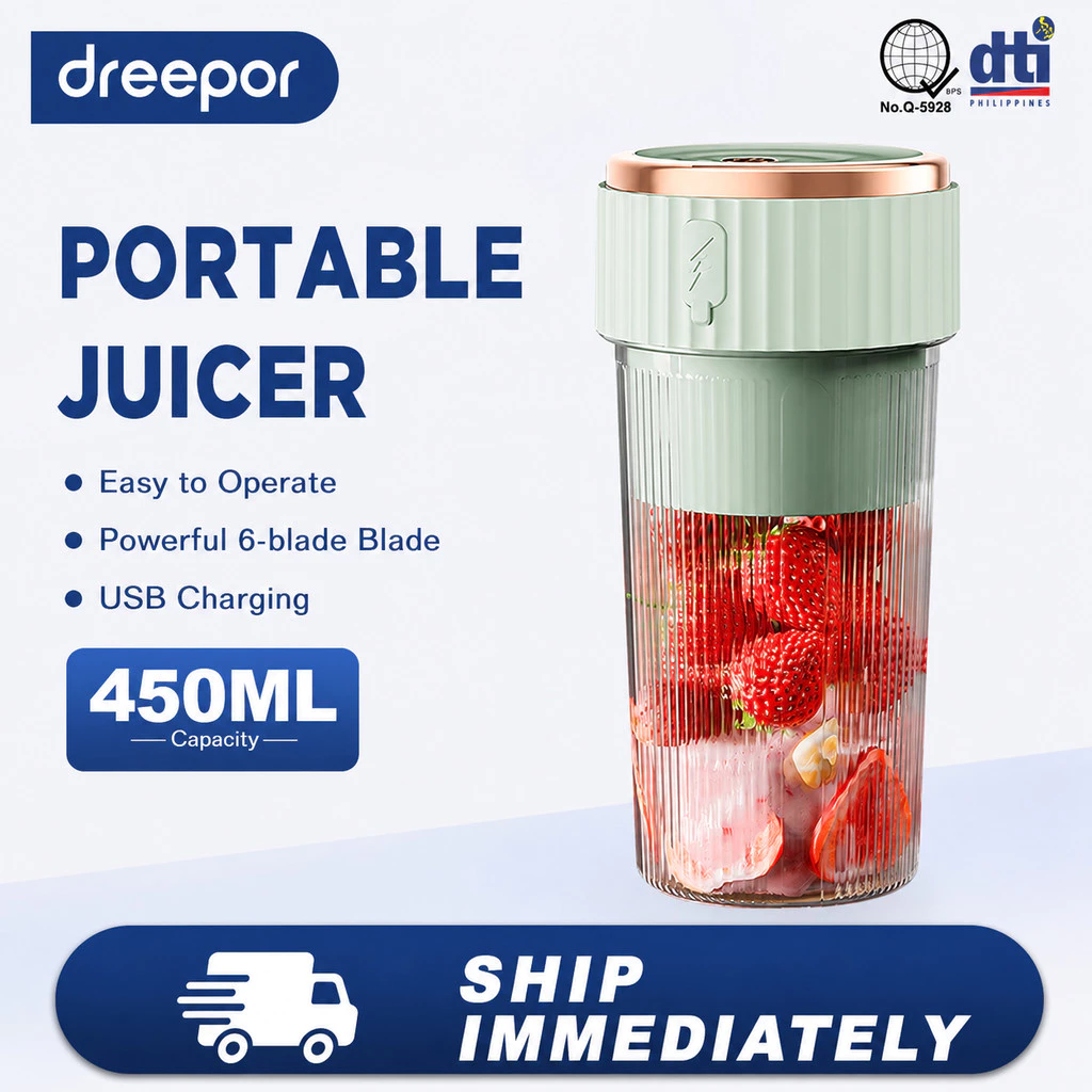 72% OFF Dreepor Mini Electric Blender 450ML Juicer Blender For Fruits Juicer Cup Blender For Shake Mixer