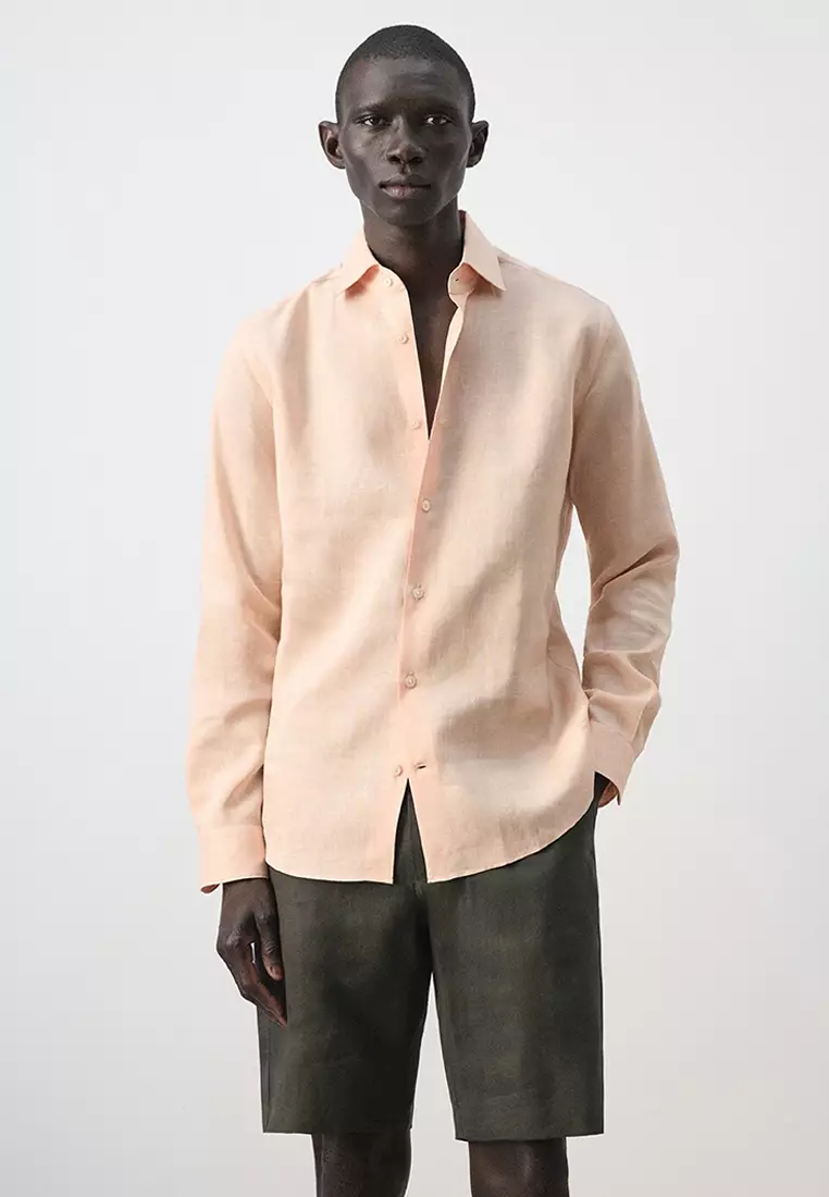 61% OFF 100% Linen Slim-Fit Shirt