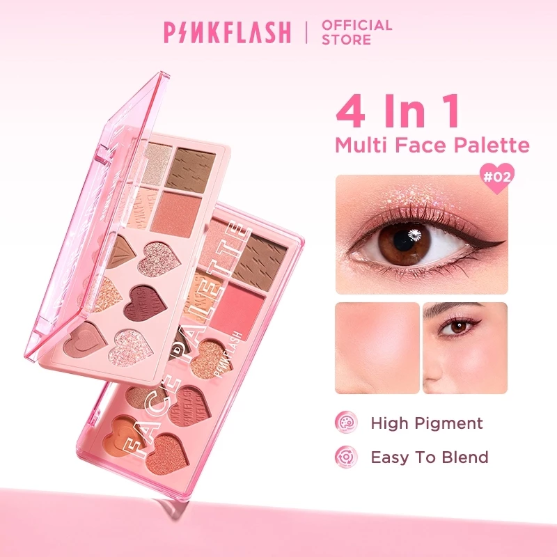 88% OFF PINKFLASH Multiple Face Palette EyeShadow Blush Highlighter Contour Soft Smooth Cruelty-Free