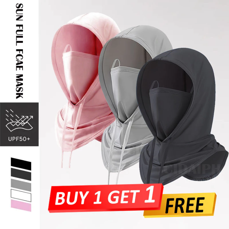 79% OFF 【Buy 1 Get 1】UV Protection Balaclava - Ice Silk Face Mask & Neck Cover with Adjustable Drawstring