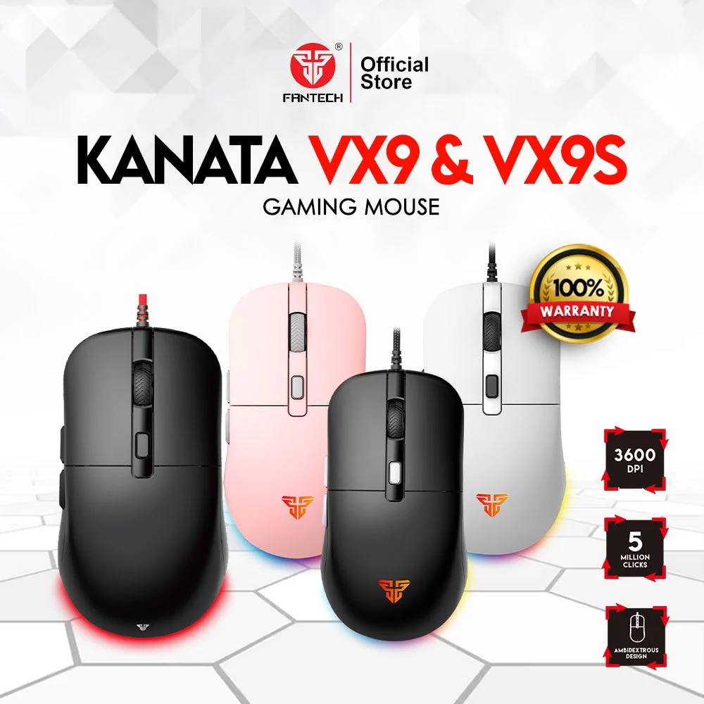 25% OFF Fantech VX9S Kanata S Wired Gaming Mouse RGB Programmable & 6 Macro Button with 125Hz Polling rate