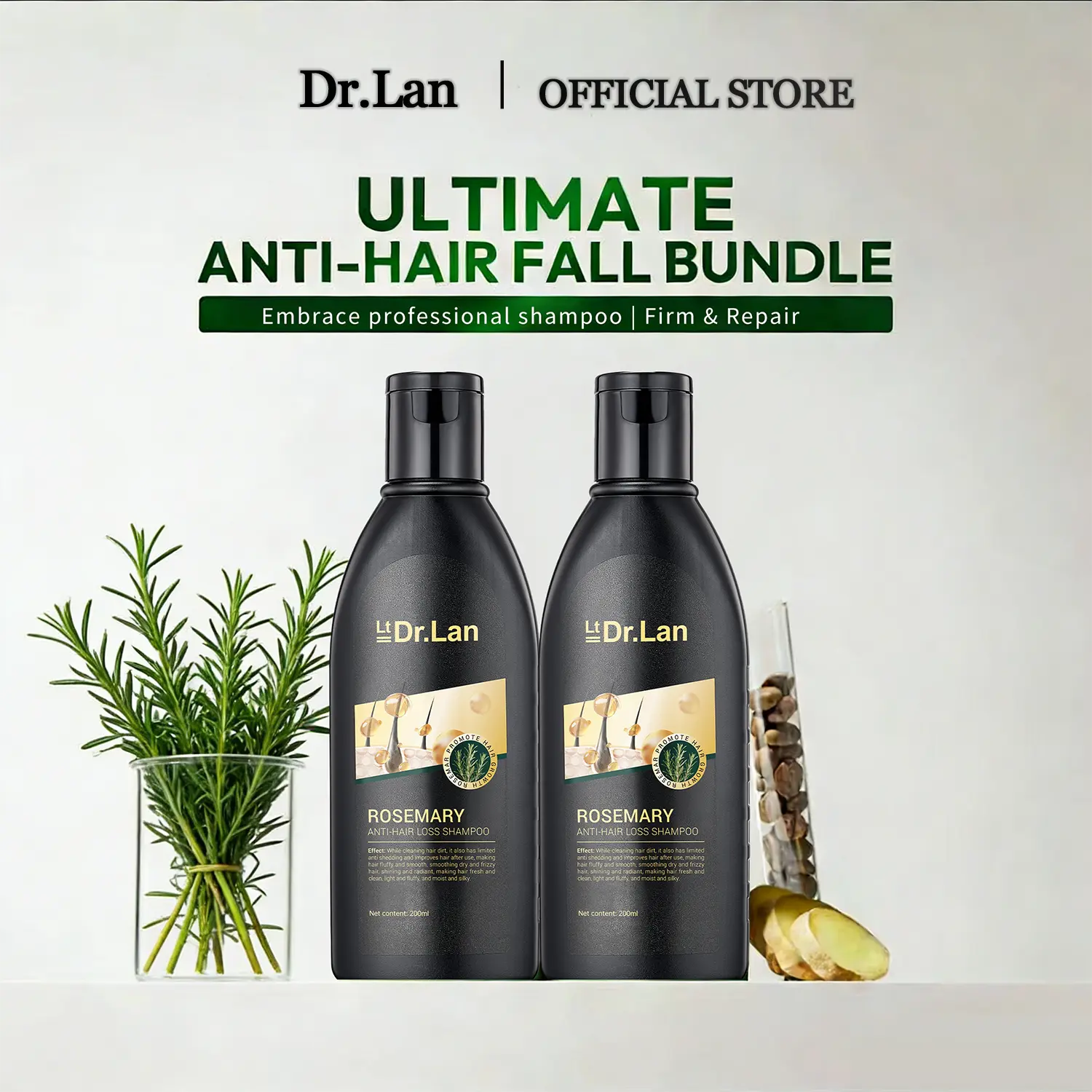 76% OFF 【FREE SHIPPING】Dr.Lan Rosemary anti-hair loss shampoo | Promotes hair follicle activity and reduces hair loss | Strengthens hair strands and reduces breakage | Suitable for both men and women