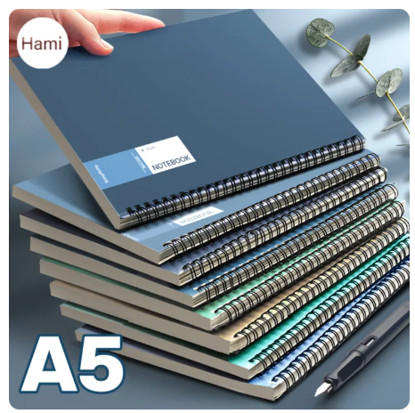 61% OFF Hami 5Pc A5 Spiral Notebook Set Morandi Solid Colors Spring Notebook Aesthetic NoteBook Student Thickened Notepad 60 Sheets