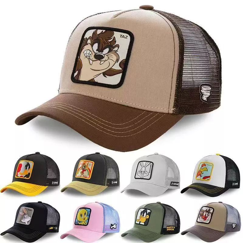 65% OFF Unisex Cartoon Embroidery Mesh Baseball Cap - Adjustable Sun Protection Retro Hat for Outdoor/Travel