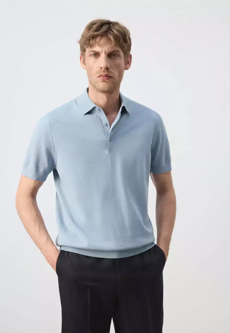 20% OFF 100% Cotton Fine Knit Polo Shirt