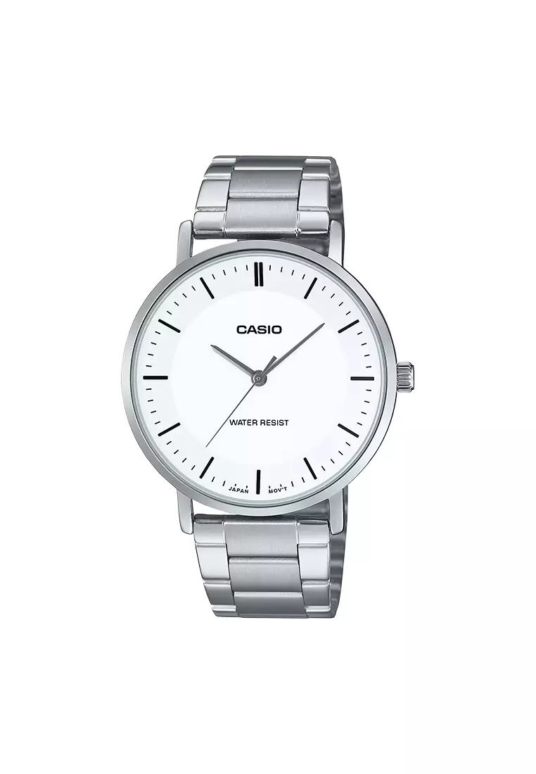 57% OFF CASIO Enticer Silver Stainless steel Bracelet Analog Watch GNY-MTP-VT04D-7EDF