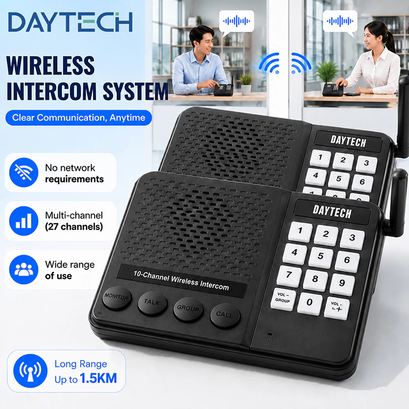 36% OFF Daytech Wireless Intercom Radio Walkie-Talkie For Home With Speaker Multi-Channel Office System Ci02