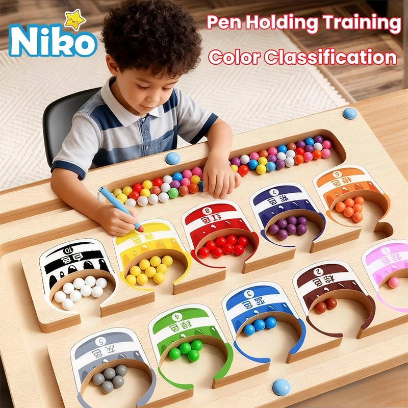 58% OFF NIKO Early Education Toys Magnetic Number Color Sorting Maze Board Puzzle Wooden Toy Magnetic Toy