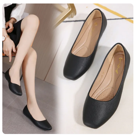 74% OFF Doll shoes (With Box) Korean Women Flat shoes Glossy formal shoes work office shoes plain ( ADD 1 SIZE PLEASE ) 723-185#