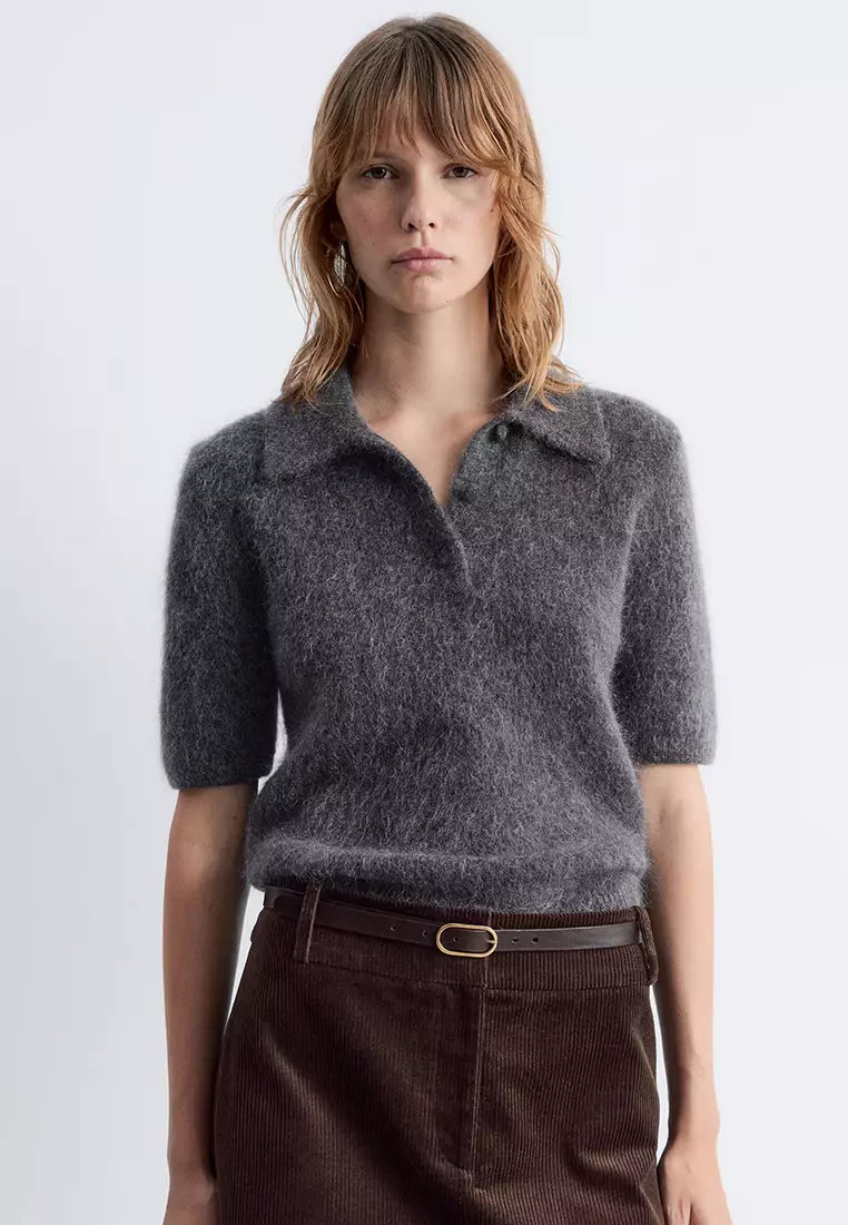 50% OFF & Other Stories Brushed Knit Polo T-Shirt