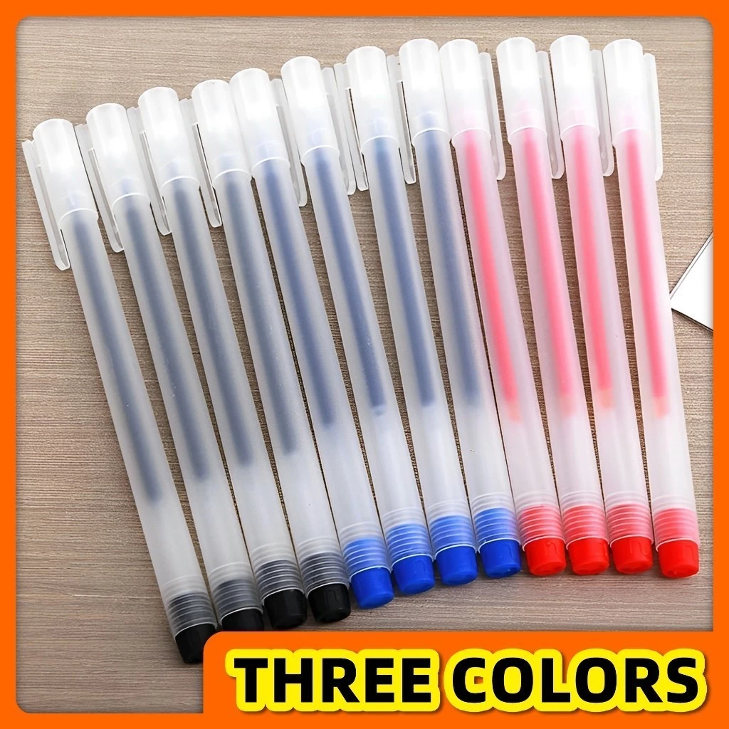 63% OFF 10Pcs Gel Pen Ballpen Blue Red Black Ink Frosted Grip Smooth Writing Pen Set School Stationery