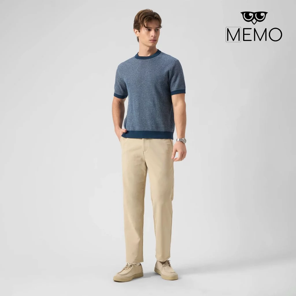 37% OFF Memo Textured Flat Knit T-Shirt For Men