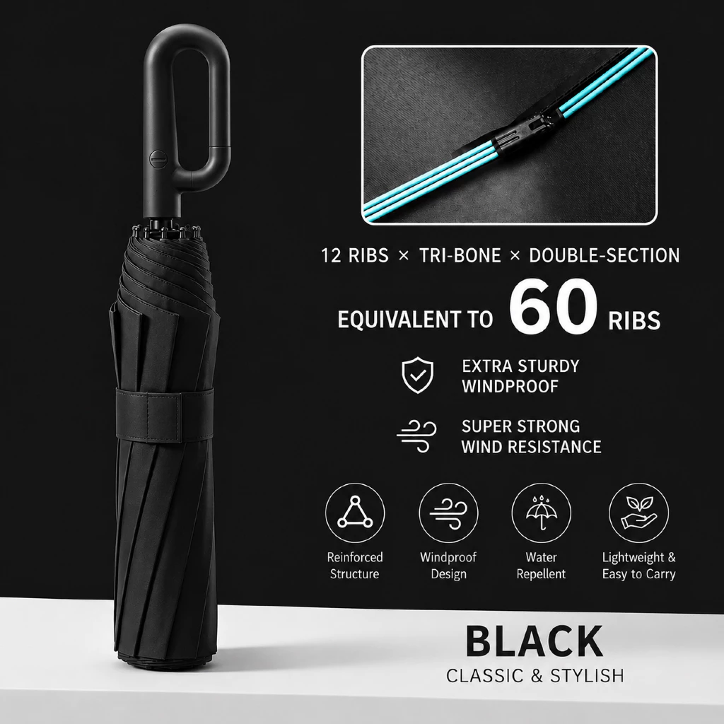 50% OFF VIVENA Automatic Sun/Rain Hook Umbrella Foldable Sunscreen Enlarged Waterproof Windproof payong