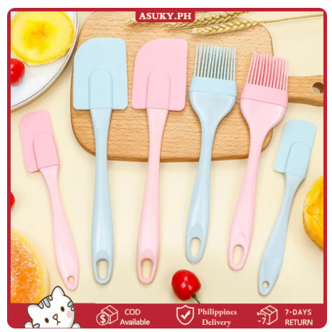 49% OFF 3pcs Set Cream Silicone Scraper DIY Bread Cake Butter Spatula Mixer Oil Brush Kitchen Baking Tool