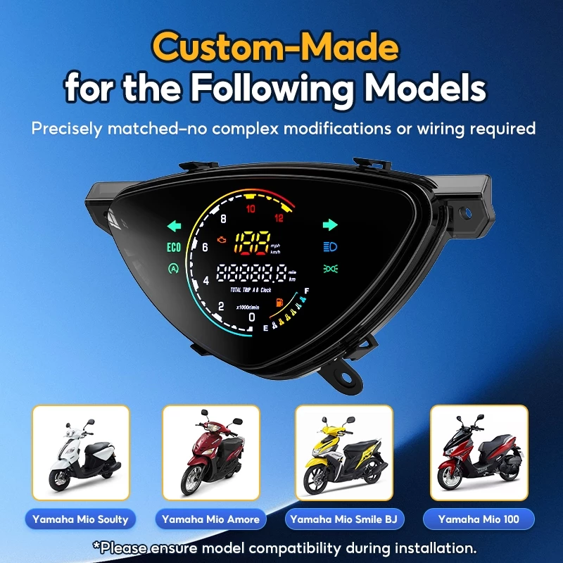 83% OFF For YAMAHA Mio Sporty/Mio Amore/Mio Smile BJ Digital LED Meter Speedometer ASSY Odometer Tachometer